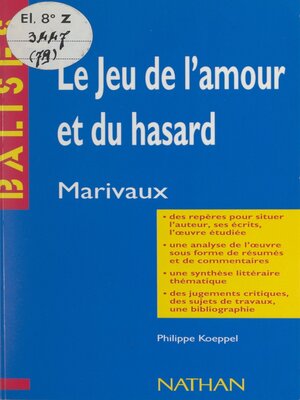 cover image of Le jeu de l'amour et du hasard